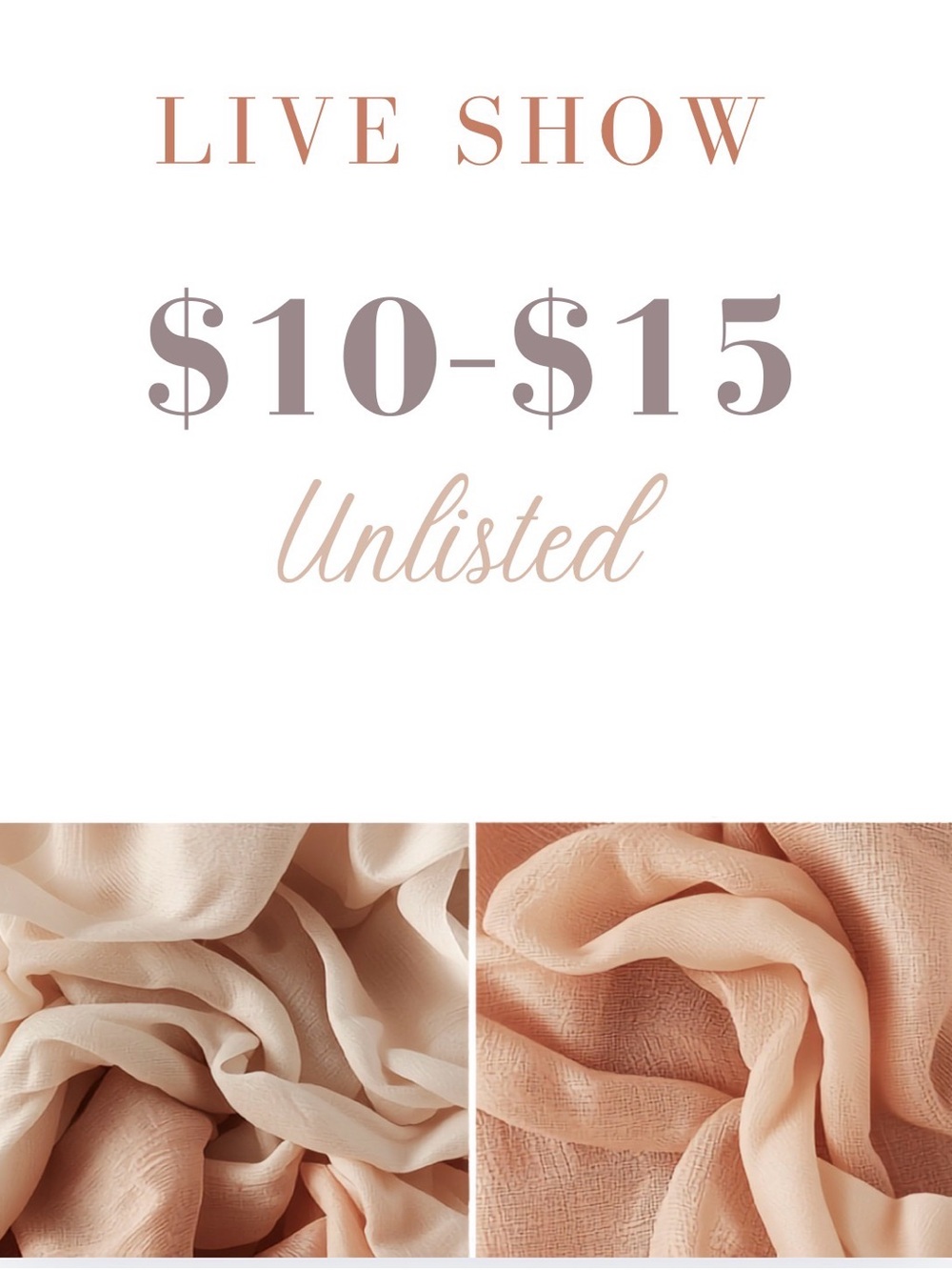 Live Show!!!!! $10-$15 starts on unlisted… discounted closet… clearance!!